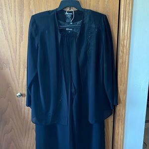 KS women’s black formal pantsuit with sparkly embellishments.